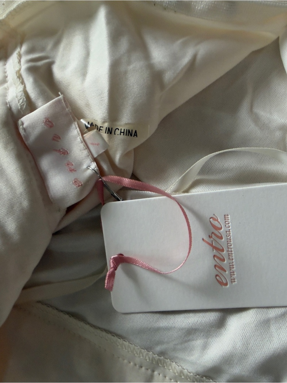 Entro Celestial Embroidered Ivory Strap Dress Bodice with Drawstring Detail - Picture 6 of 7